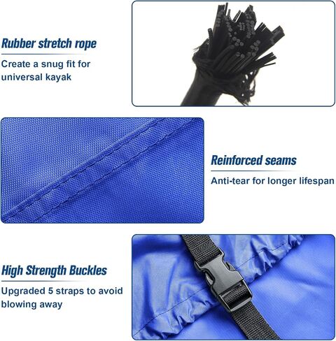 CHANGE MOORE Waterproof Kayak Cover with Shoulder Strap for Outdoor, Paddle Board Cover with 5 Straps for Strong Wind, Dust and UV Protection, Canoe Cover for Fishing Boat 11.8-13FT Black in Saudi Arabia