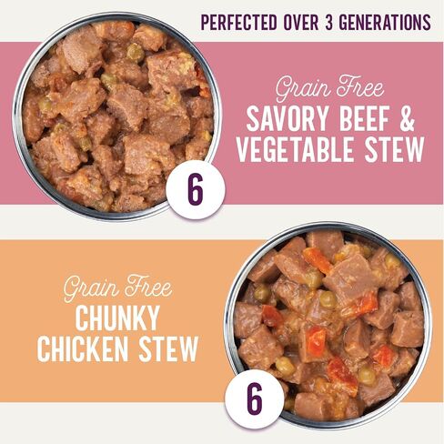 Health Extension Variety Pack of Wet Dog Food Chunky Chicken Stew Canned and Savory Beef & Vegetable Stew Canned - 12.5 Oz / 374g Each, Gluten & Grain-Free, Added Vitamins & Mineral in Kuwait