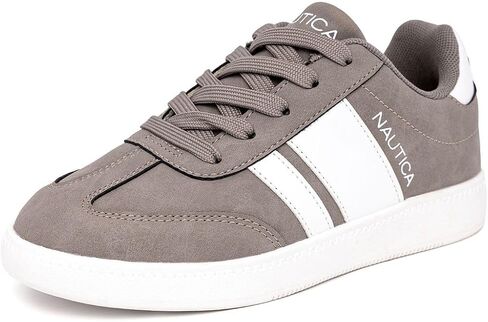 Nautica Boys Girls Casual Fashion Shoes – Comfortable Soccer Classic Walking Tennis Sneakers for Kids – Breathable, Lightweight & Flexible (Lace Up/Bungee) in Kuwait