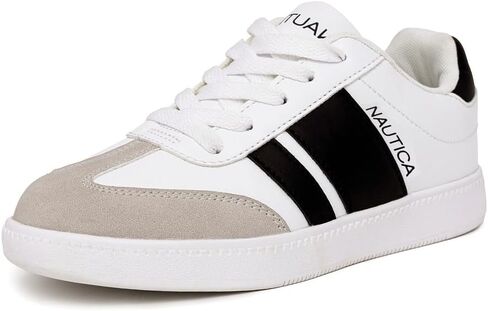 Nautica Boys Girls Casual Fashion Shoes – Comfortable Soccer Classic Walking Tennis Sneakers for Kids – Breathable, Lightweight & Flexible (Lace Up/Bungee) in Kuwait