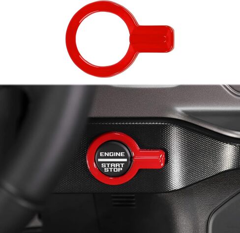 Linskip Push Start Button Ring Compatible with Ford Bronco 2021 2022 2023, Bronco Engine Start Stop Button Cover Trim, Bronco Interior Accessories(red) in Saudi Arabia