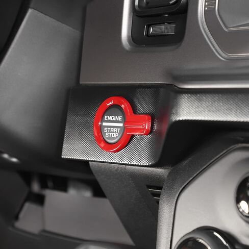 Linskip Push Start Button Ring Compatible with Ford Bronco 2021 2022 2023, Bronco Engine Start Stop Button Cover Trim, Bronco Interior Accessories(red) in Saudi Arabia