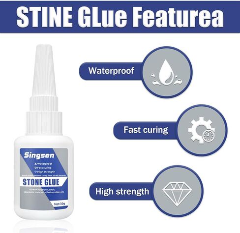 غراء الحجر، غراء رخامي شفاف مقاوم للماء 30 جرام، غراء من الحجر إلى الأحجار لربط الحجر والمواد الأخرى، غراء فوري للغاية للحجر والرخام والحجر الاصطناعي in Kuwait