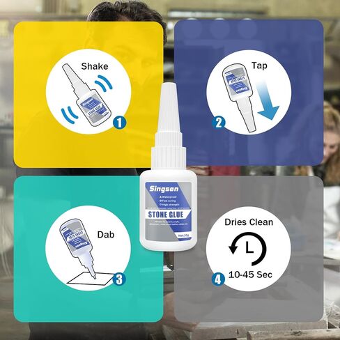 غراء الحجر، غراء رخامي شفاف مقاوم للماء 30 جرام، غراء من الحجر إلى الأحجار لربط الحجر والمواد الأخرى، غراء فوري للغاية للحجر والرخام والحجر الاصطناعي in Kuwait
