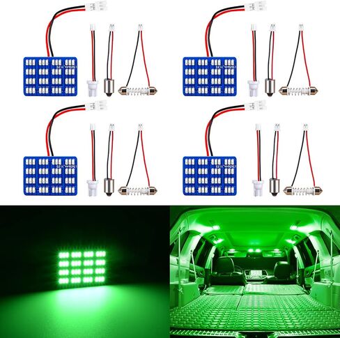 ملحقات مصابيح LED الداخلية للسيارة مع 194 168 T10 / BA9S / DE3175 6418 211-2 578 محولات فسطون، مصابيح لوحة 48-SMD لأضواء لوحة الترخيص لخريطة القبة وباب السيارة (أرجواني) in Kuwait