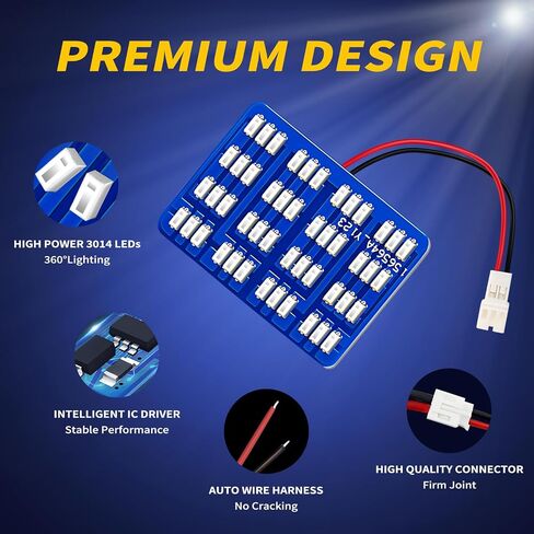 ملحقات مصابيح LED الداخلية للسيارة مع 194 168 T10 / BA9S / DE3175 6418 211-2 578 محولات فسطون، مصابيح لوحة 48-SMD لأضواء لوحة الترخيص لخريطة القبة وباب السيارة (أرجواني) in Kuwait