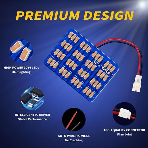 ملحقات مصابيح LED الداخلية للسيارة مع 194 168 T10 / BA9S / DE3175 6418 211-2 578 محولات فسطون، مصابيح لوحة 48-SMD لأضواء لوحة الترخيص لخريطة القبة وباب السيارة (أرجواني) in Kuwait
