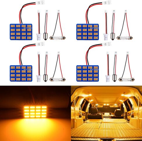 ملحقات مصابيح LED الداخلية للسيارة مع 194 168 T10 / BA9S / DE3175 6418 211-2 578 محولات فسطون، مصابيح لوحة 48-SMD لأضواء لوحة الترخيص لخريطة القبة وباب السيارة (أرجواني) in Kuwait