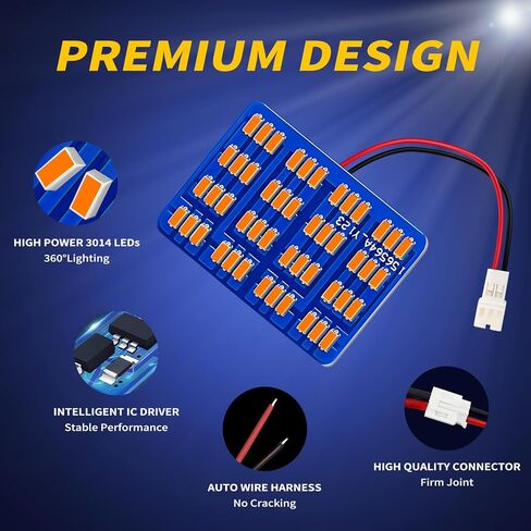 ملحقات مصابيح LED الداخلية للسيارة مع 194 168 T10 / BA9S / DE3175 6418 211-2 578 محولات فسطون، مصابيح لوحة 48-SMD لأضواء لوحة الترخيص لخريطة القبة وباب السيارة (أرجواني) in Kuwait
