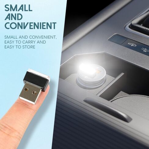 HEVLE 4 قطع USB LED مصباح جو داخلي للسيارة، مصابيح LED داخلية للسيارة، مصابيح USB صغيرة عالمية لتزيين السيارة، ضوء ليلي لتزيين USB لمعظم السيارات (أزرق) in Kuwait