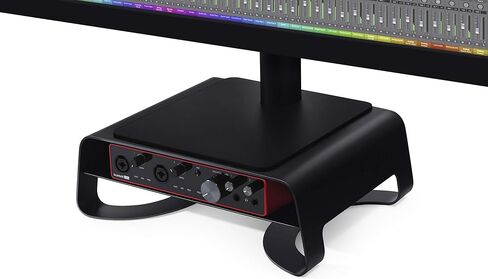 حامل شاشة Twelve South Curve Riser | حامل سطح مكتب مريح مع رف تخزين لجهاز iMac والشاشات، أسود مطفي in Kuwait