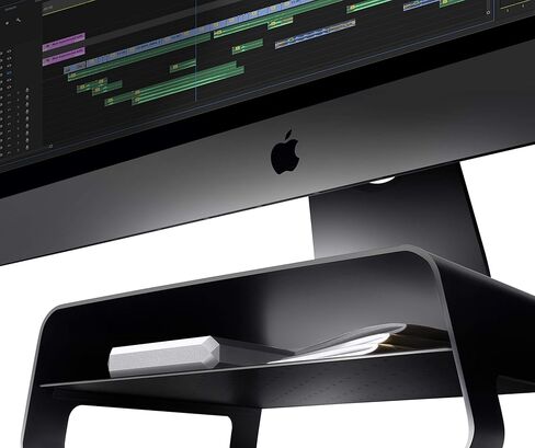 حامل شاشة Twelve South Curve Riser | حامل سطح مكتب مريح مع رف تخزين لجهاز iMac والشاشات، أسود مطفي in Kuwait