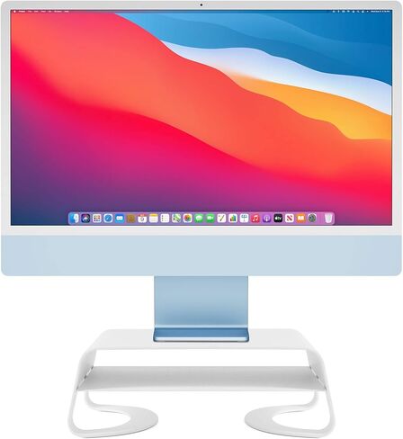 Twelve South Curve Riser Monitor Stand | Ergonomic Desktop Stand with Storage Shelf for iMac and Displays, Matte Black in Saudi Arabia