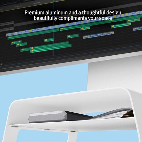 Twelve South Curve Riser Monitor Stand | Ergonomic Desktop Stand with Storage Shelf for iMac and Displays, Matte Black in Saudi Arabia
