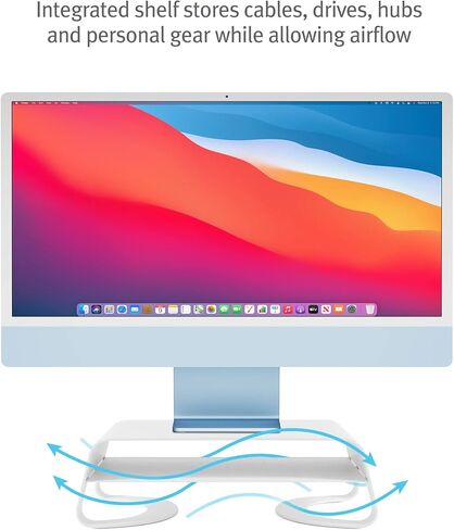 Twelve South Curve Riser Monitor Stand | Ergonomic Desktop Stand with Storage Shelf for iMac and Displays, Matte Black in Saudi Arabia