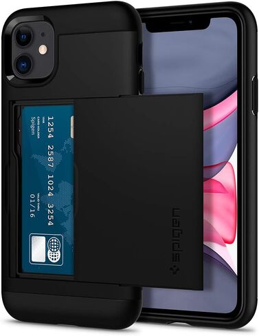 Spigen Slim Armor CS Designed for iPhone 11 Case (2019) - Black in Saudi Arabia