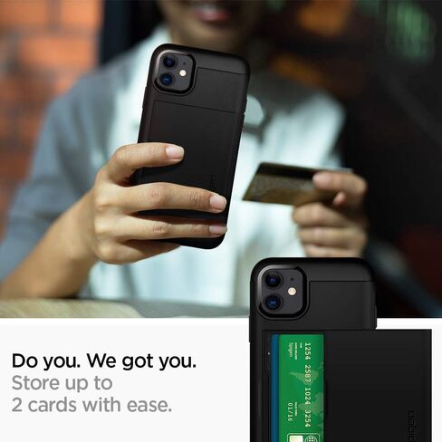 Spigen Slim Armor CS Designed for iPhone 11 Case (2019) - Black in Saudi Arabia