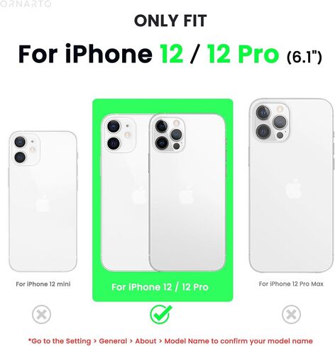 ORNARTO متوافق مع حافظة iPhone 12، متوافقة مع حافظة iPhone 12 Pro، حافظة هاتف من السيليكون السائل النحيف 3 طبقات مغطاة بالكامل بمطاط الجل الناعم مقاس 6.1 بوصة-أبيض in Saudi Arabia