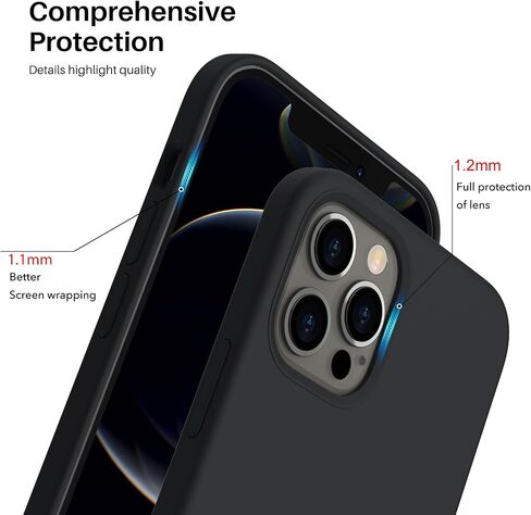 ORNARTO متوافق مع حافظة iPhone 12، متوافقة مع حافظة iPhone 12 Pro، حافظة هاتف من السيليكون السائل النحيف 3 طبقات مغطاة بالكامل بمطاط الجل الناعم مقاس 6.1 بوصة-أبيض in Saudi Arabia