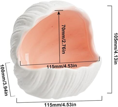 AnRui Cute Aquarium Decorations Ceramic Conch Shell-Shaped House Thematic Betta Fish Tank Accessory Decor Ornament Hideout Cave for Fish Playing or Hiding, Pink in Saudi Arabia