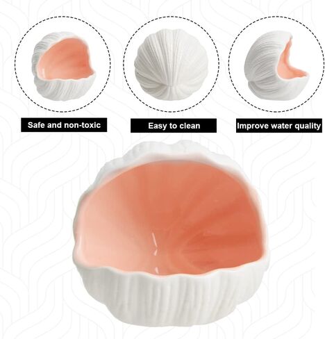 AnRui Cute Aquarium Decorations Ceramic Conch Shell-Shaped House Thematic Betta Fish Tank Accessory Decor Ornament Hideout Cave for Fish Playing or Hiding, Pink in Saudi Arabia