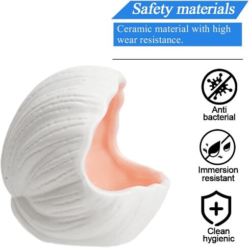 AnRui Cute Aquarium Decorations Ceramic Conch Shell-Shaped House Thematic Betta Fish Tank Accessory Decor Ornament Hideout Cave for Fish Playing or Hiding, Pink in Saudi Arabia