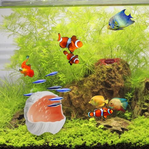 AnRui Cute Aquarium Decorations Ceramic Conch Shell-Shaped House Thematic Betta Fish Tank Accessory Decor Ornament Hideout Cave for Fish Playing or Hiding, Pink in Saudi Arabia