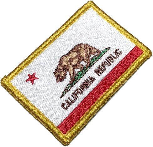 BE0194V01 جمهورية كاليفورنيا الولايات المتحدة الأمريكية العلم 100٪ شارة مطرّزة خطاف مثقال ذرة in Kuwait