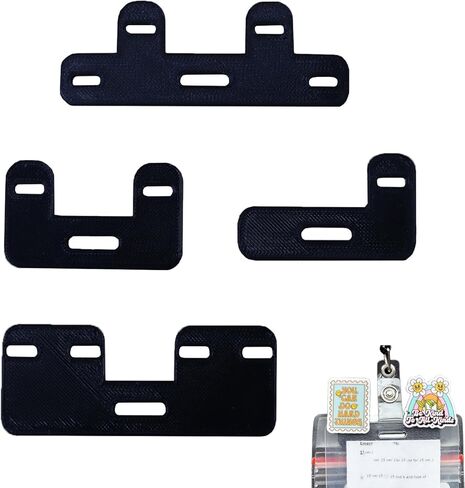 TEYOUYI Topper Adapter for Badge Buddy Charm Holder for Badge Works with Classic Shoe Charm Backs Compatible with Enamel pins 4-Piece Set Black（No Charm, Reel or ID Included）Perfect for Christmas in Saudi Arabia
