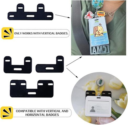 TEYOUYI Topper Adapter for Badge Buddy Charm Holder for Badge Works with Classic Shoe Charm Backs Compatible with Enamel pins 4-Piece Set Black（No Charm, Reel or ID Included）Perfect for Christmas in Saudi Arabia