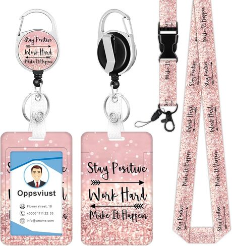 Badge Holder and Heavy Duty Retractable Reel Clip, ID Badge Holders with Retractable Clip, ID Badge Holder with Breakaway Lanyard for Nurse Teacher Student Office, Tropical Leaf in Saudi Arabia