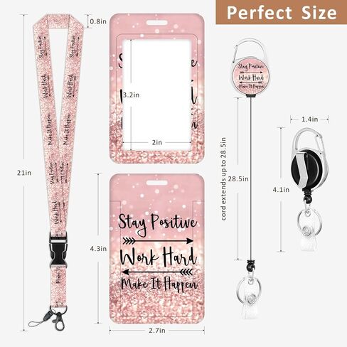 Badge Holder and Heavy Duty Retractable Reel Clip, ID Badge Holders with Retractable Clip, ID Badge Holder with Breakaway Lanyard for Nurse Teacher Student Office, Tropical Leaf in Saudi Arabia