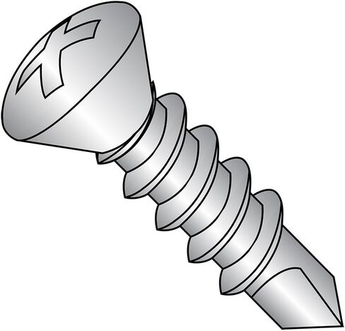 Small Parts 0820KPO188 18-8 Stainless Steel Self-Drilling Screw, Plain Finish, 82 Degree Oval Head, Phillips Drive, #2 Drill Point, #8-18 Thread Size, 1-1/4" Length (Pack of 25) in Saudi Arabia