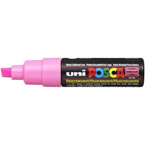 UNI POSCA PC-8K CHISEL TIP MARKER PEN- FLUORESCENT PINK (BOX OF 6)