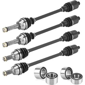 Youxmoto Front + Rear CV Axles & Wheel Bearing Kit Fit for Polaris Ranger 800 Crew EFI XP EPS 2010 2011 2012 2013 2014; 4340 Chromoly Steel CV Axle Drive Shaft, 4 Sets