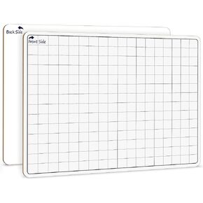 SCRIBBLEDO 11"x14" Large Graph Dry Erase Grid Board Double-Sided White Board .75" Cells Drawing Math Grid Lines Graphing Charts Whiteboard for Home School Classroom Teachers and Students