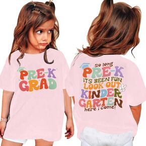Pre-K Graduation Shirt: Toddler Girls Boys Last Day of School T-Shirt Kids 2024 Preschool Graduation Gift Tops