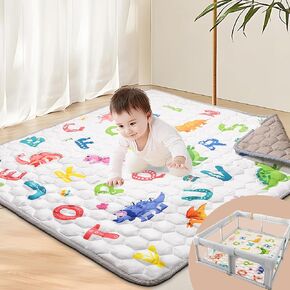 Baby Play Mat for Floor,Premium Foam Baby Play Mat 50" X 50",Thick One-Piece Crawling Mat, Odorless Floor Mat,Non-Slip Cushioned Baby Playmat for Infants,Babies, Machine Washable for Easy Care.