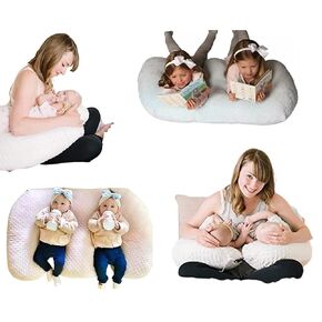 Twin Z Pillow Grey 6 uses in 1 Twin Pillow ! Breastfeeding, Bottlefeeding, Tummy Time, Reflux, Support and Pregnancy Pillow!