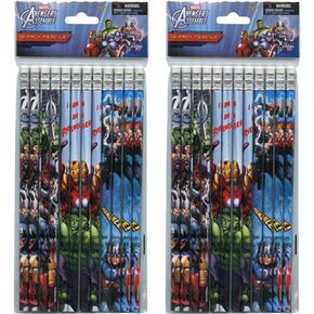 2-PACK, Marvel Avengers 12 Pack Wood Pencils