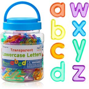 Odoorgames 78 Pcs Translucent Lowercase Letters - Learning Toy for Light Table Accessories and Manipulatives