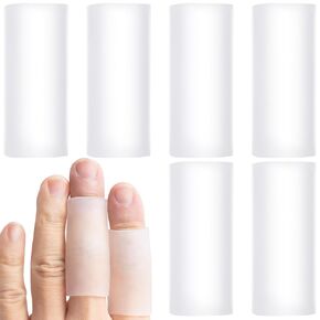 ANCIRS 6pcs Gel Finger Sleeve Protectors, Silicone Finger Support, Finger Sleeve Cushions, Gel Finger Cots/Covers for Hands Cracking, Blisters, Trigger Finger Arthritis Pain Relief