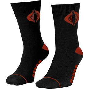 G.I. Joe Cobra The Enemy Symbol Black and Red 80's Cartoon Officially Licensed Crew Socks
