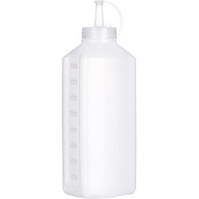 Uceoo 27 Ounce 800ml Squeeze Squirt Condiment Bottles with Cap Lids- top dispensers for ketchup mustard mayo hot sauces olive oil Household Kitchen,Wide Mouth