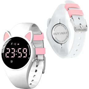 Kids Fitness Tracker Pedometer Watch Without App/Bluetooth, USB Charge 1 Hour for 20 Days Use, IP68 Waterproof Digital Watch with Alarm Clock Timer Distance Step Counter for Boy Girl Children