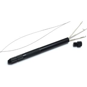 Jozlynn Hair Extension Loop Needle Kit Includes 3 Knitting Hook Needles and 1 Pulling Needle Loop Threader and 1 Holder Dreadlocks Crochet Hooks for Hair (Black)