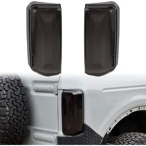 POKIAUTO Tail Light Cover for Bronco 21-23, Tail Lamps Covers Taillights Covers Guard Protector Frame for Ford Bronco 2021 2022 2023 2&4 Door Exterior Accessories, Smoked Black - 2PCS