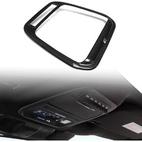Jogon Real Carbon Fiber Roof Reading Light Trim Panel for Ford F150 Raptor 2021 2022 2023 2024 Interior Top Reading Lamp Cover