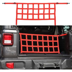 RT-TCZ for Jeep JL Rear Trunk Mesh Cargo Net for Jeep Wrangler JL JLU 2018 up Trunk Organizer Storage Accessories Black