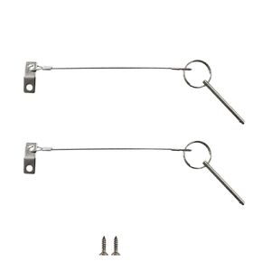 NRC&XRC Pair of Full 316 Stainless Steel Bimini Top Ball Pin with Lanyard Dia 3/16", Length 2.5", Usable Length 2", Bimini Top Pin, Marine HardwareBimini Top Pin, Marine Hardware